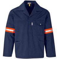 Site Premium Polycotton Jacket - Reflective Arms & Back - Orange Tape
