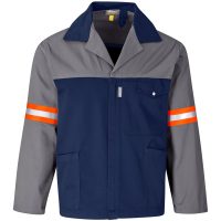 Site Premium Two-Tone Polycotton Jacket - Reflective Arms - Orange Tape