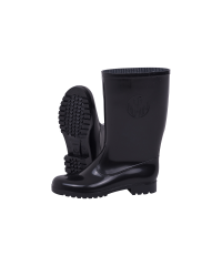 Women's Black/Black Calf Length Gumboot