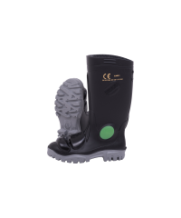 Black/Grey Knee Length Heavy Duty Metaguard Steel Toe And Midsole Gumboot