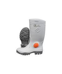 White/Grey Knee Length Heavy Duty Steel Toe Gumboot