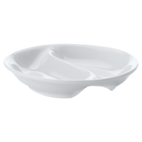 312163-white.png White Basics Round Divided Sauce Dish