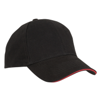 453-blackred.png 6 Panel Sandwich Peak Cap