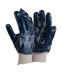 Premium Blue Nitrile Fully Coated Knit Wrist Gloves