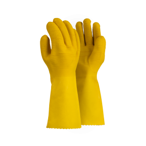 Yellow Commarex Crinkle Latex Glove - Elbow Length 35cm