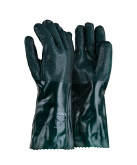 fc6cc3e8b4bc3322d608acdf9bae2cf6.png Green PVC Double Dipped Sandy Finish Gloves - 35cm